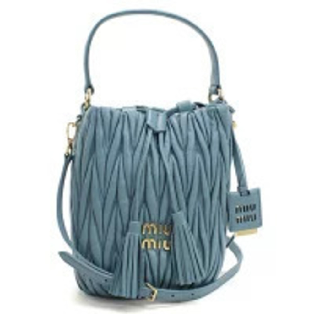 Miu Miu Matelasse Bucket Blue Crossbody